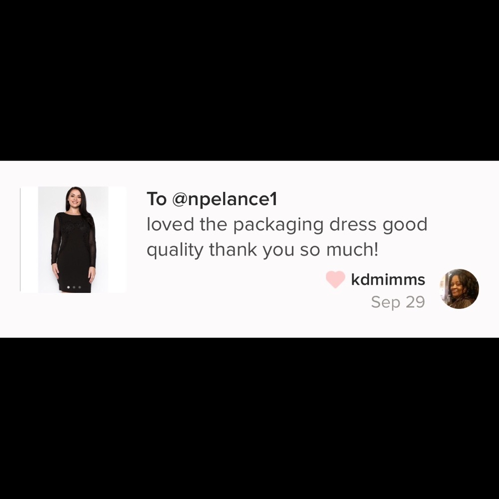 LAST ONE! Black Applique Dress w Mesh Sleeves - Picture 4 of 4